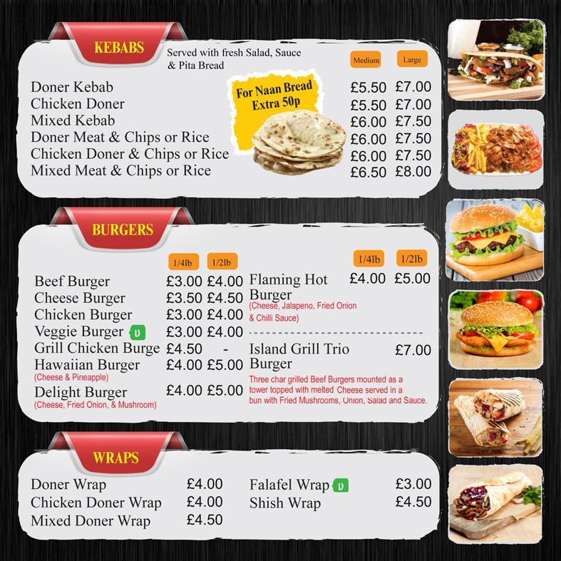 Island Grill Barry menu