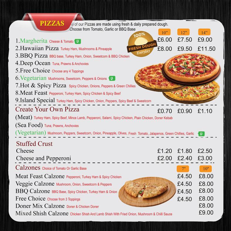Island Grill Barry menu