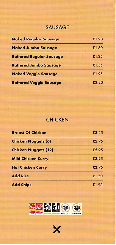 Menu of Posh Chip, in Penarth