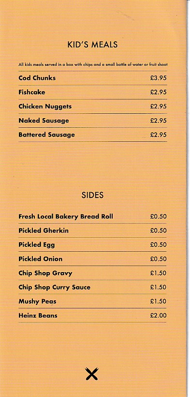 Menu of Posh Chip, in Penarth